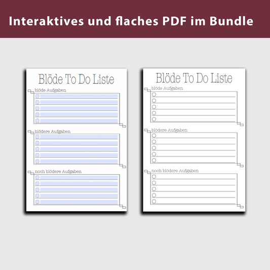 Digitales Produkt Lustige To-Do-Liste "Blöde To Do Liste" Deutsch