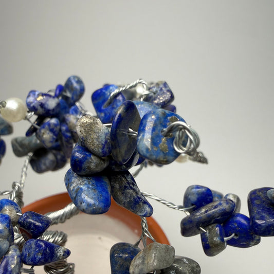 Lebensbaum Edelsteinbäumchen Bonsai Dekoration mit Lapislazuli handgemacht