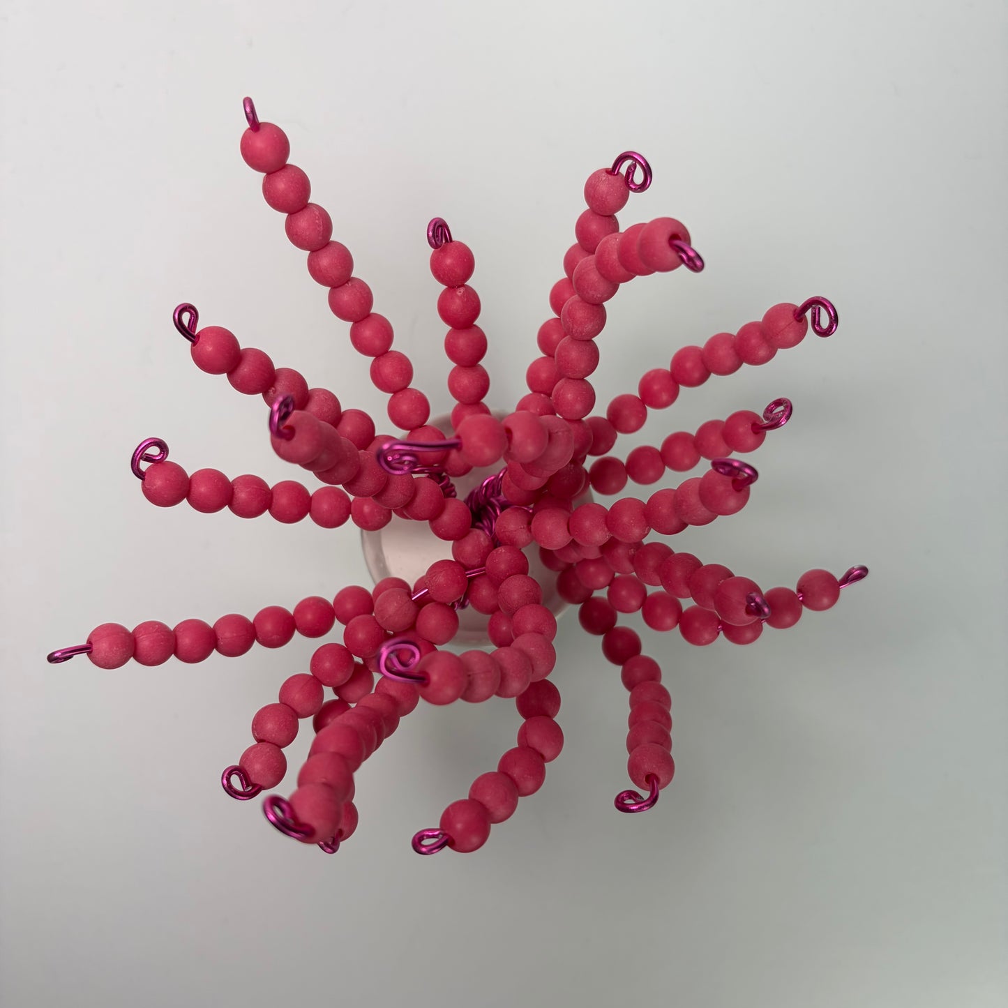 Lebensbaum Perlenbäumchen Bonsai Dekoration mit pinken Perlen handgemacht