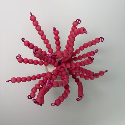Lebensbaum Perlenbäumchen Bonsai Dekoration mit pinken Perlen handgemacht