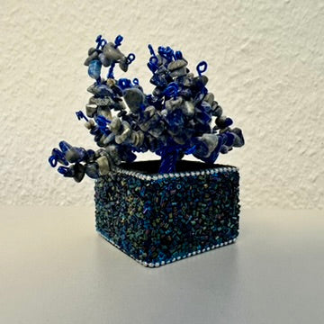 Tree of Life gemstone bonsai decoration with lapis lazuli handmade
