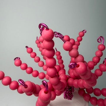 Lebensbaum Perlenbäumchen Bonsai Dekoration mit pinken Perlen handgemacht