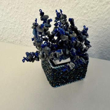 Tree of Life gemstone bonsai decoration with lapis lazuli handmade