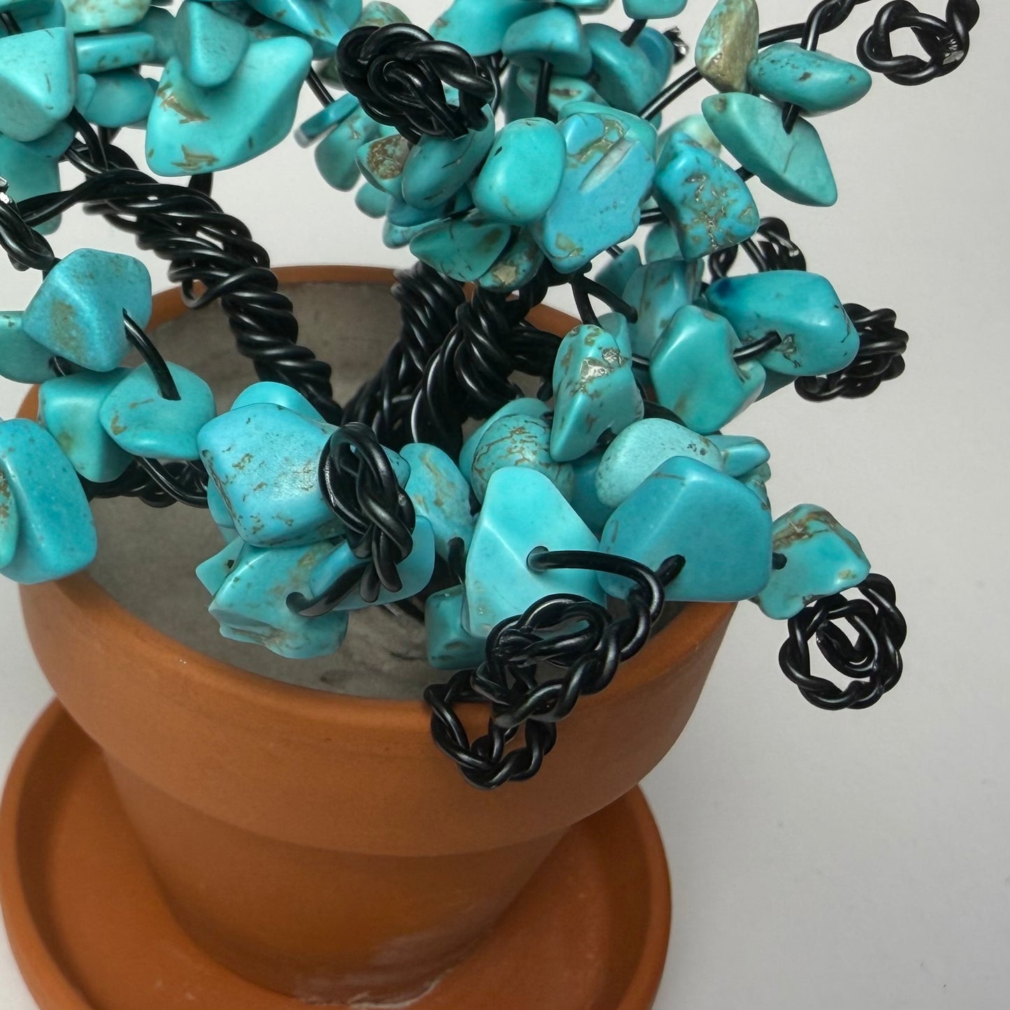 Tree of Life Gemstone Tree Decoration with Turquoise Handmade