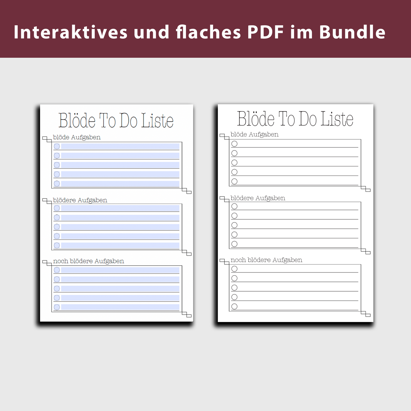 Digital Product Funny To-Do List "Stupid To Do List" German