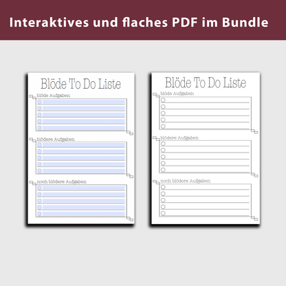 Digital Product Funny To-Do List "Stupid To Do List" German
