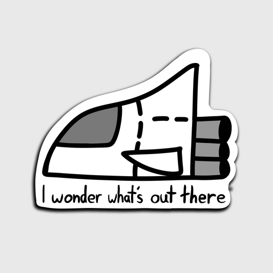 Sticker Raumschiff - I wonder what's out there